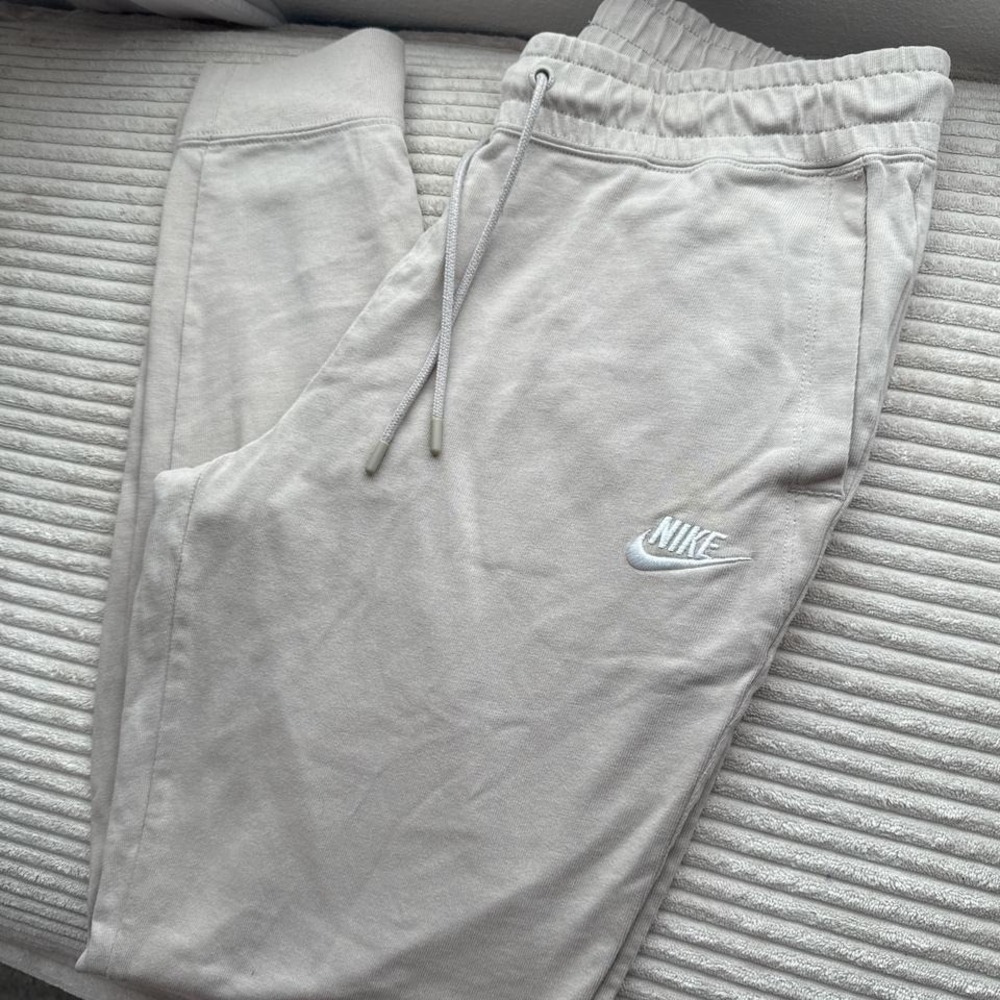 Nike khaki with white logo jogger sweatpants